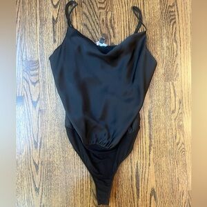 Black Satin Bodysuit
